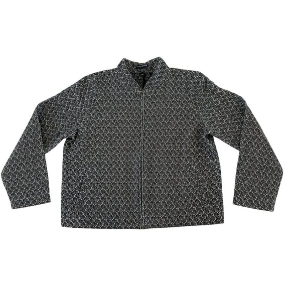 EILEEN FISHER Cotton Blend Jacquard Zip-Up Flight Jacket Petite Large LP $278‎ - Picture 8 of 15